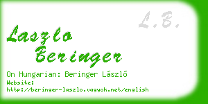 laszlo beringer business card