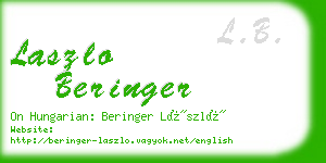 laszlo beringer business card